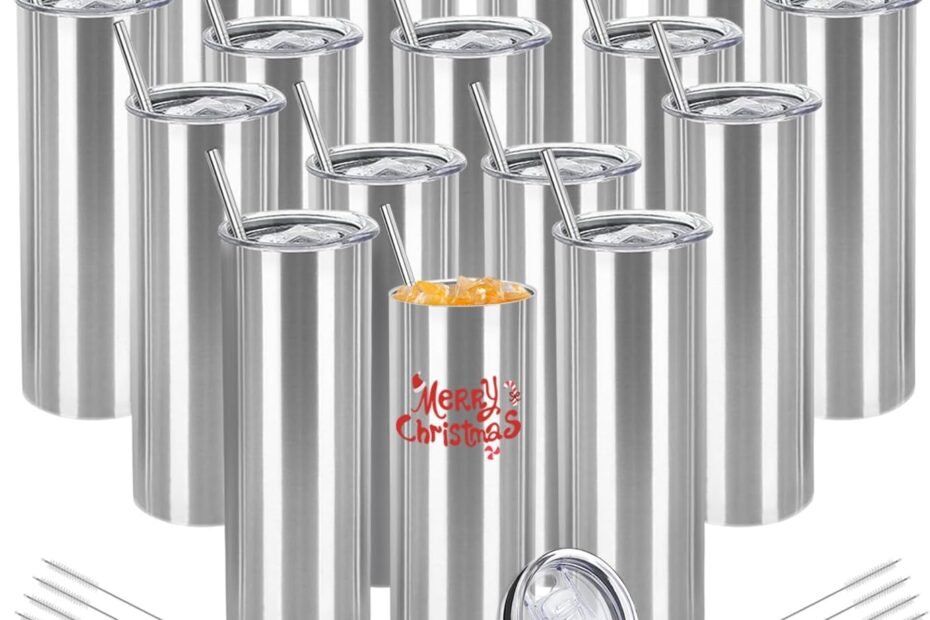 DIY Delight: 16 Pack Stainless Steel Skinny Tumblers for Creative Gifting!