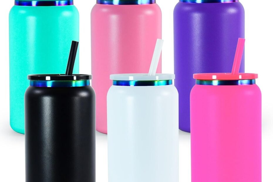 Sip in Style: Review of 6 Pack Unbreakable Insulated Glass Cups with Lids & Straws