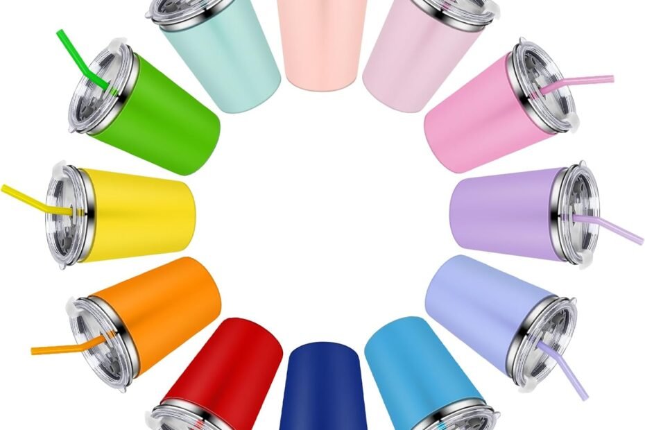Sip in Style: The Ultimate 12 Pack Spill-Proof Stainless Steel Cups for Kids!