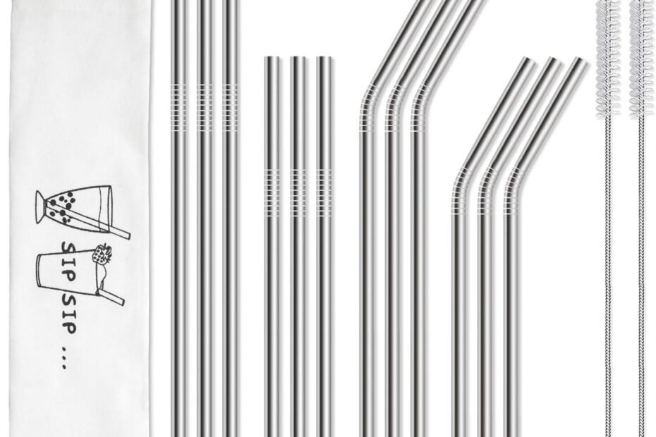 Sip Sustainably: Hiware's 12-Pack Reusable Stainless Steel Straws Review!