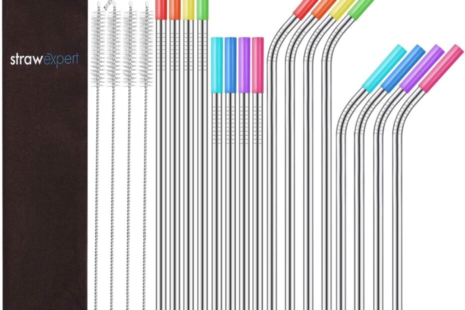 Sip Sustainably: Review of 16 Reusable Stainless Steel Straws with Travel Case