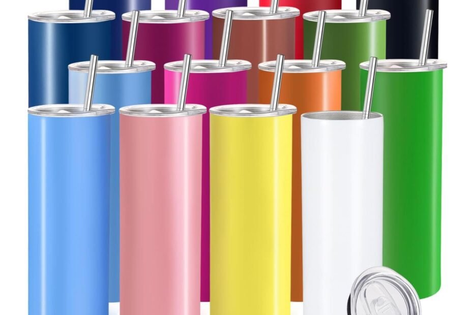 Stay Stylishly Hydrated: 16 Pack of Colorful Skinny Tumblers Review!
