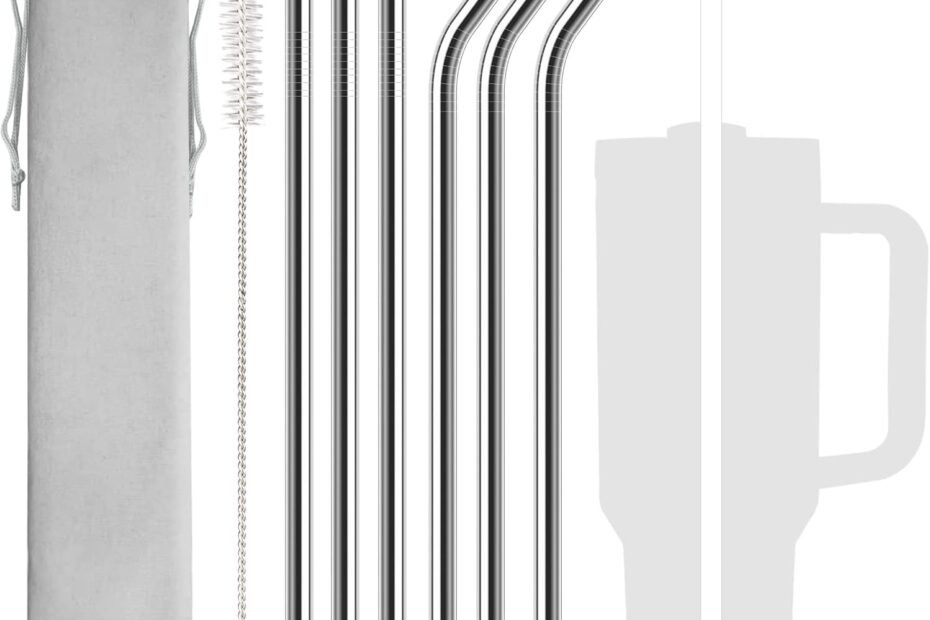 Upgrade Your Stanley Adventure: 6 Pack Stainless Steel Straws That Fit Perfectly!