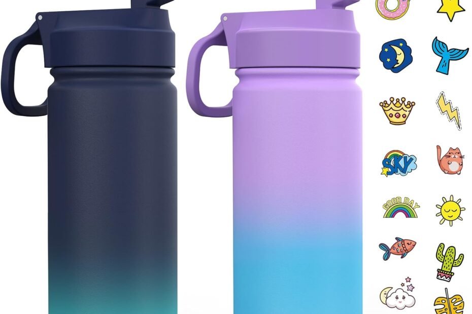 Hydration Fun: The Ultimate 2-Pack Kids Water Bottles with Stickers & Straws!
