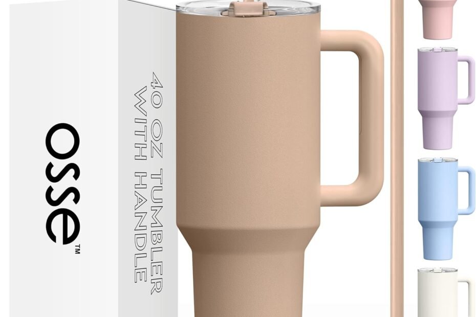 Stay Hydrated in Style: Review of the osse 40oz Insulated Tumbler with Handle and Straw
