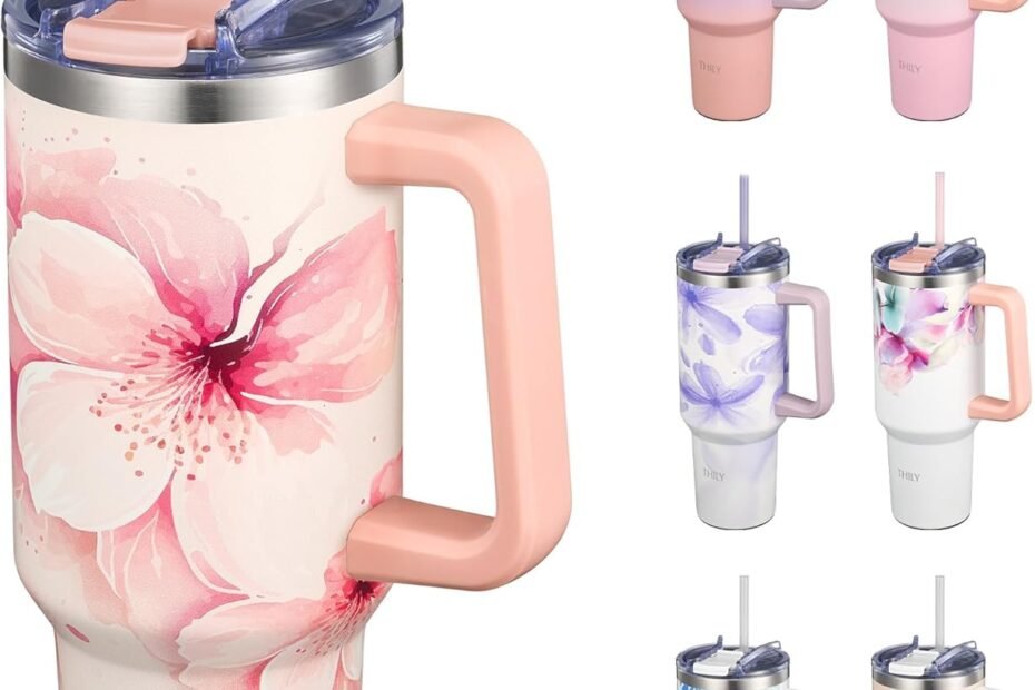 Stay Hydrated in Style: THILY 40 oz Cherry Blossoms Tumbler Review!