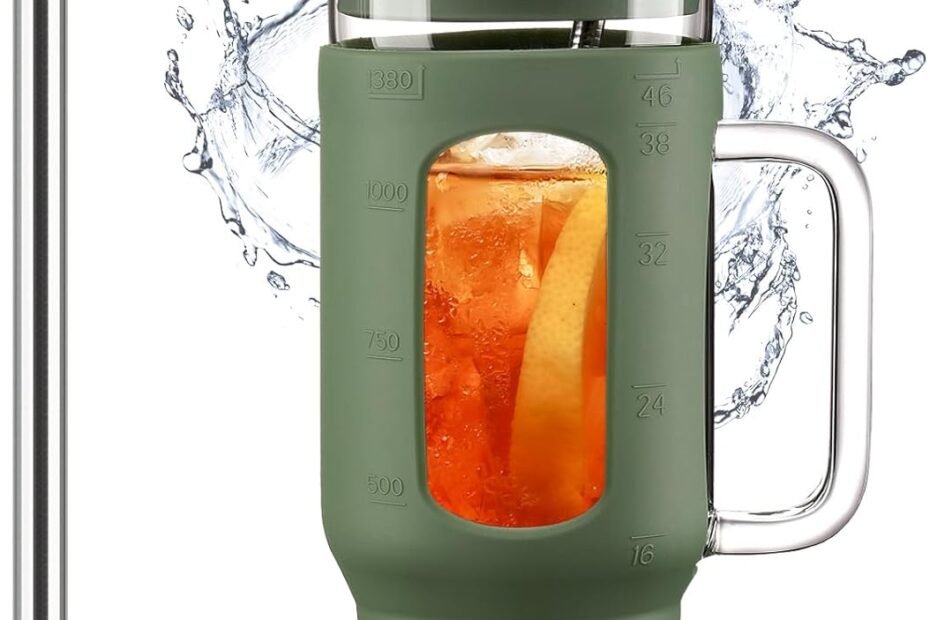 Stay Refreshed: The Ultimate 46 oz Glass Tumbler for Iced Coffee Lovers!
