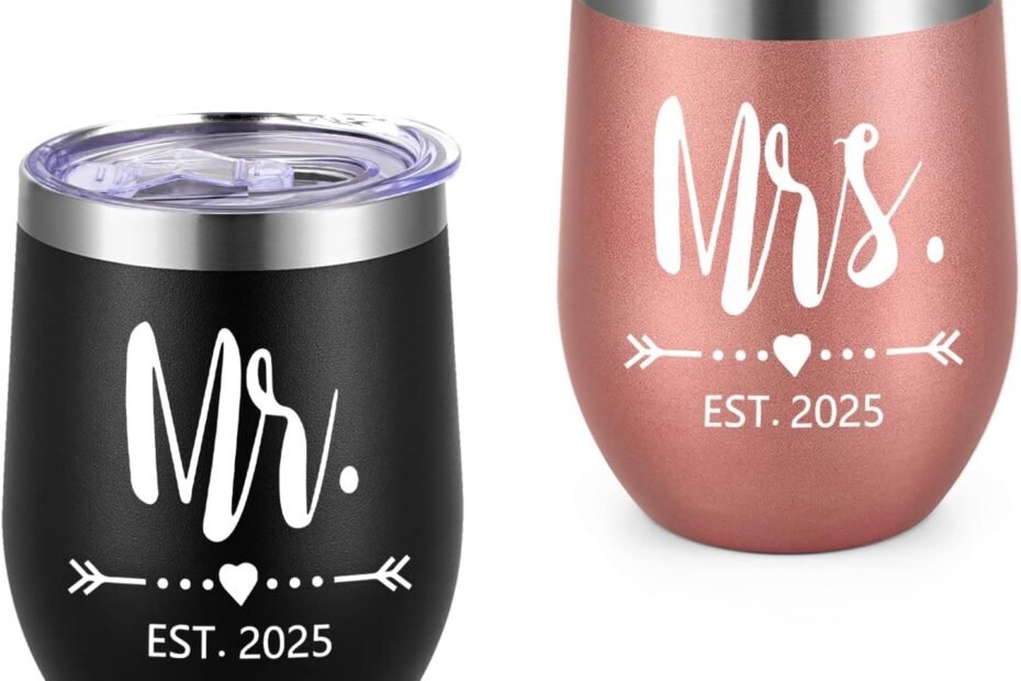 Celebrate Love with the GINGPROUS EST 2025 Wine Tumblers: Perfect Gift for Newlyweds!