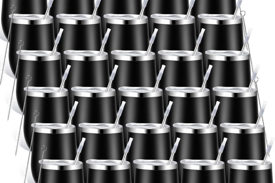 Elevate Your Celebrations: 30-Pack of Insulated Black Wine Tumblers