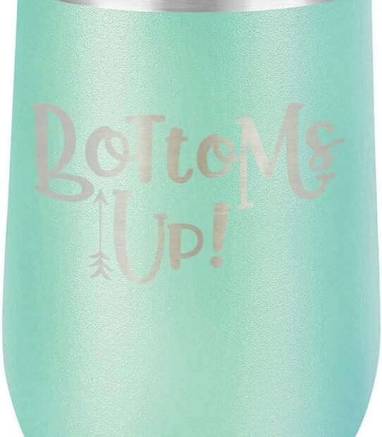 Sip in Style: The BOTTOMS UP Teal Stemless Wine Glass Review