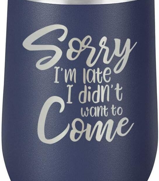 Sip in Style: The Hilarious SORRY I'M LATE Stemless Wine Glass Review
