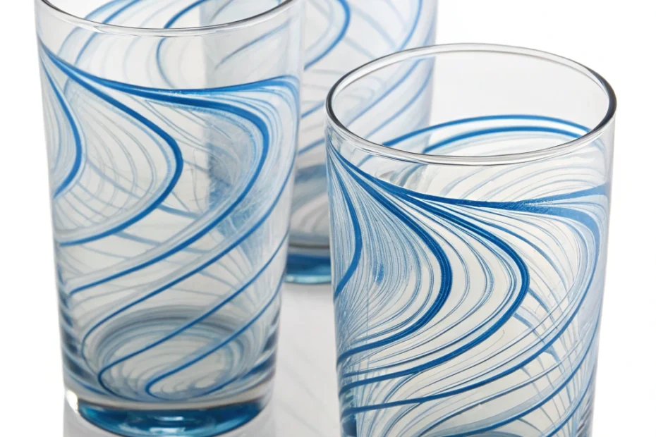 Discover Libbey Blown Glass Tumblers Blue Swirl for Every Occasion